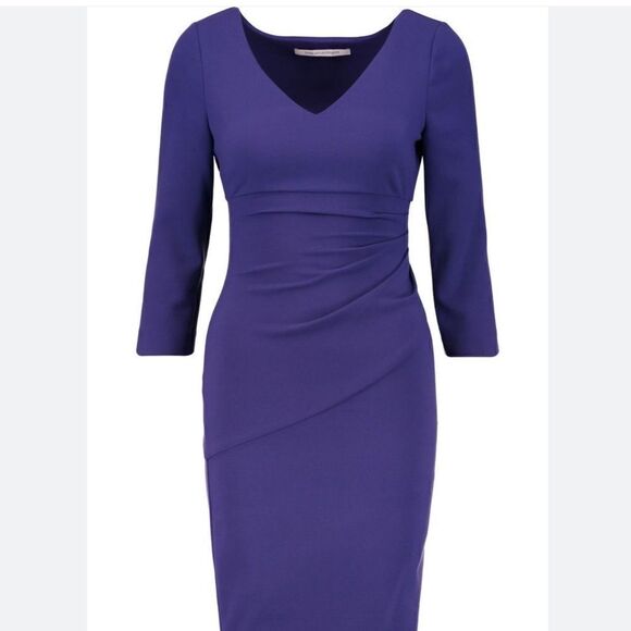 Diane Von Furstenberg DVF 3/4 Sleeve Sheath Dress - Picture 1 of 11
